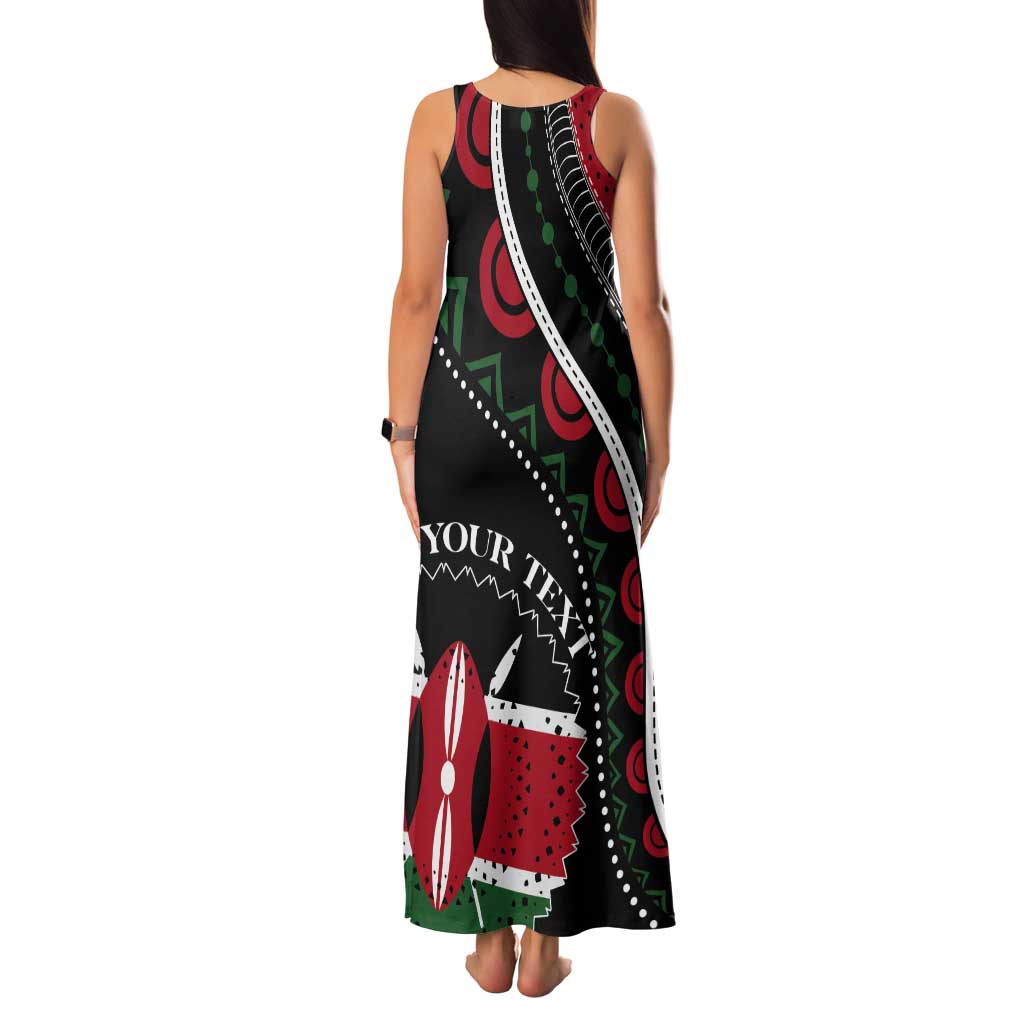 Personalized Kenya Tank Maxi Dress Harambee African Pattern - Wonder Print Shop