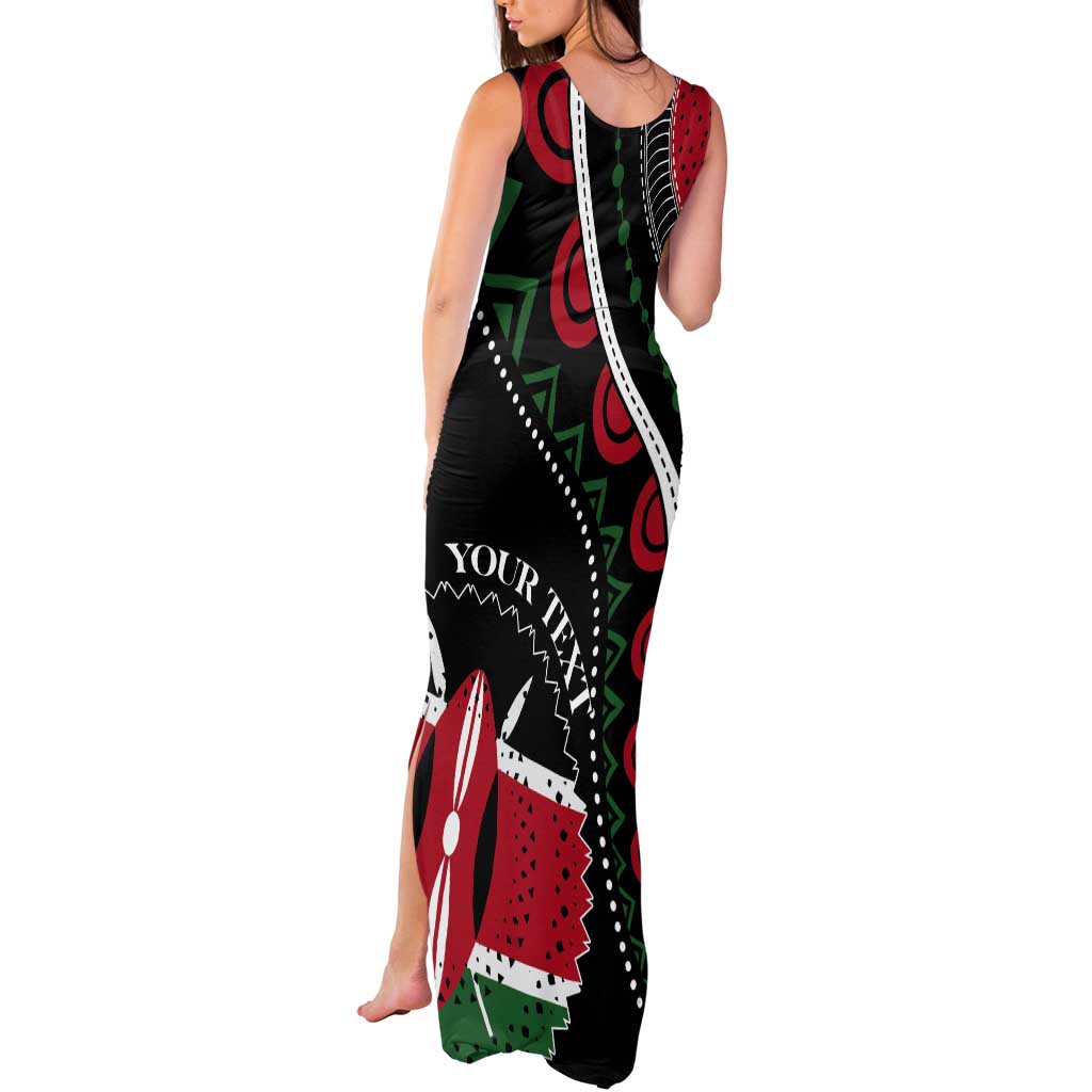 Personalized Kenya Tank Maxi Dress Harambee African Pattern - Wonder Print Shop