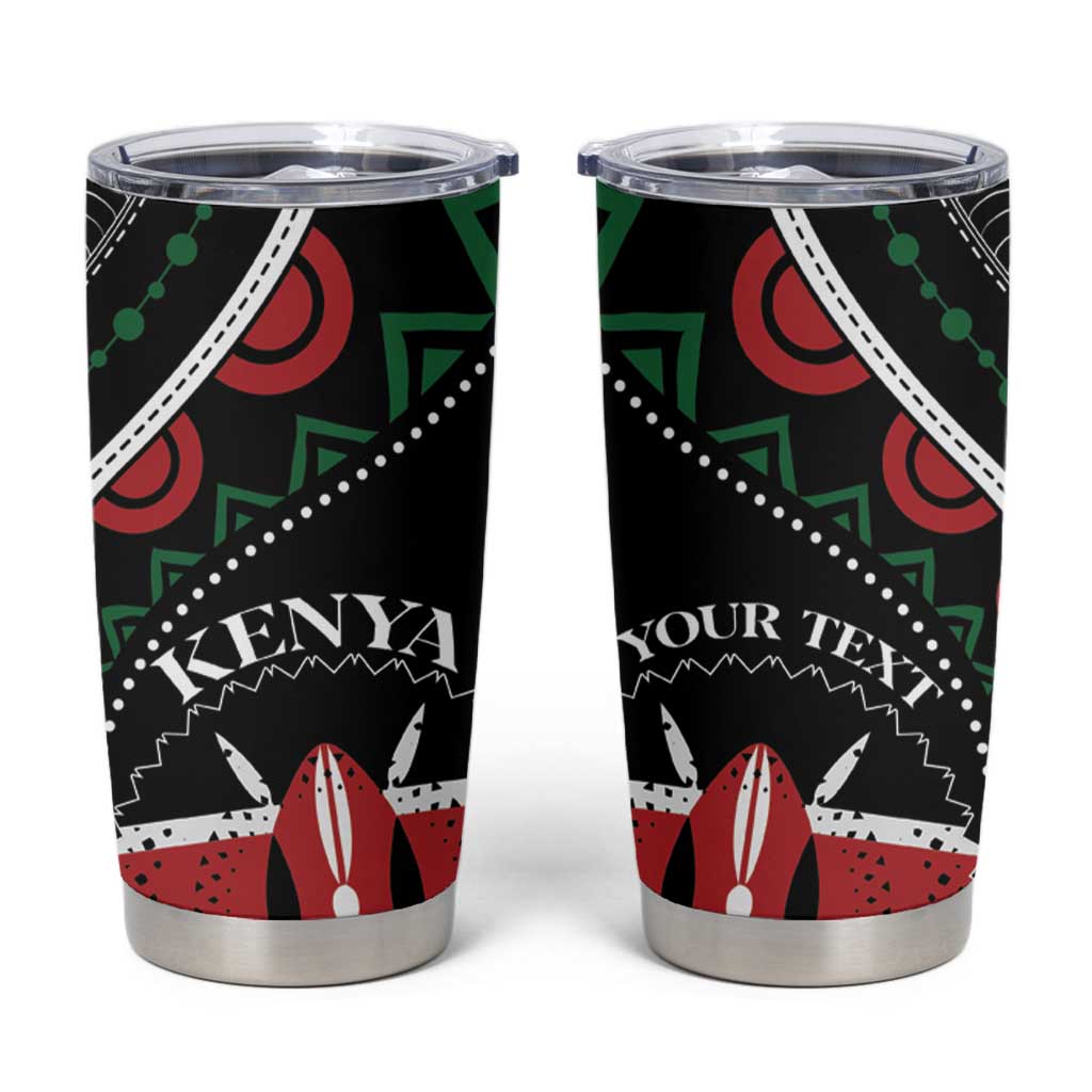 Personalized Kenya Tumbler Cup Harambee African Pattern - Wonder Print Shop