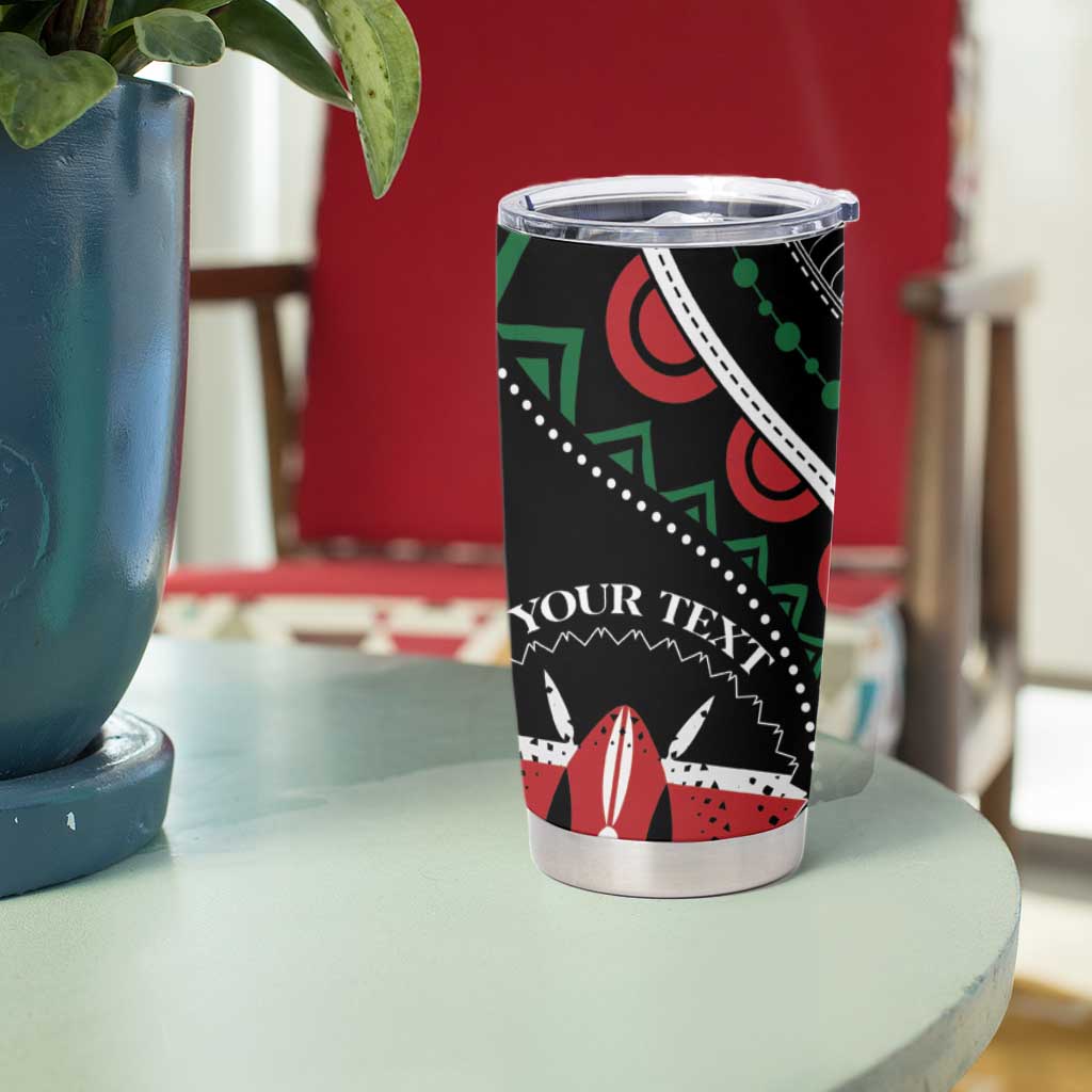 Personalized Kenya Tumbler Cup Harambee African Pattern - Wonder Print Shop