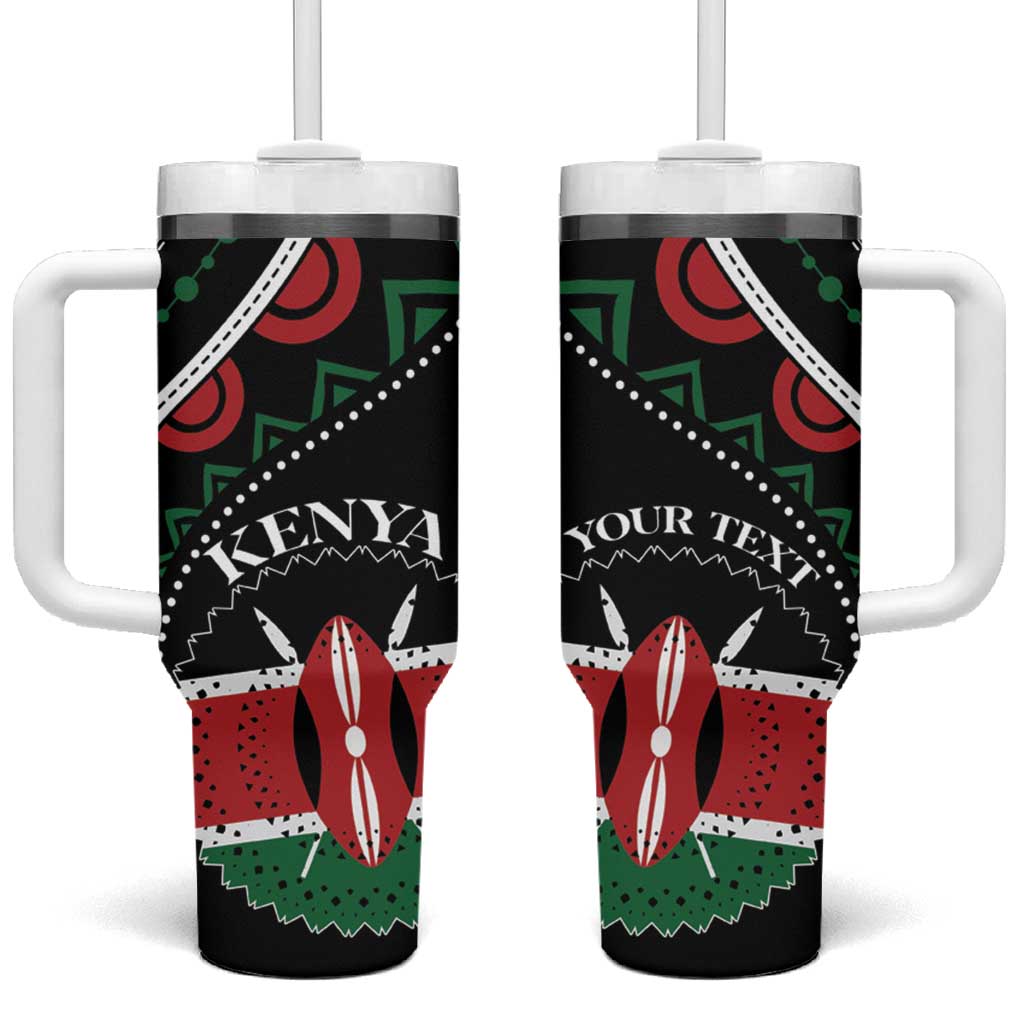 Personalized Kenya Tumbler With Handle Harambee African Pattern - Wonder Print Shop