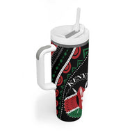 Personalized Kenya Tumbler With Handle Harambee African Pattern - Wonder Print Shop