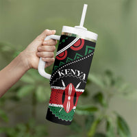 Personalized Kenya Tumbler With Handle Harambee African Pattern - Wonder Print Shop