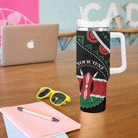 Personalized Kenya Tumbler With Handle Harambee African Pattern - Wonder Print Shop