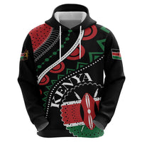 Personalized Kenya Zip Hoodie Harambee African Pattern - Wonder Print Shop