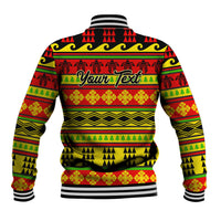 Custom Hawaii Christmas Baseball Jacket Hawaiian Quilt Pattern Reggae Version - Wonder Print Shop