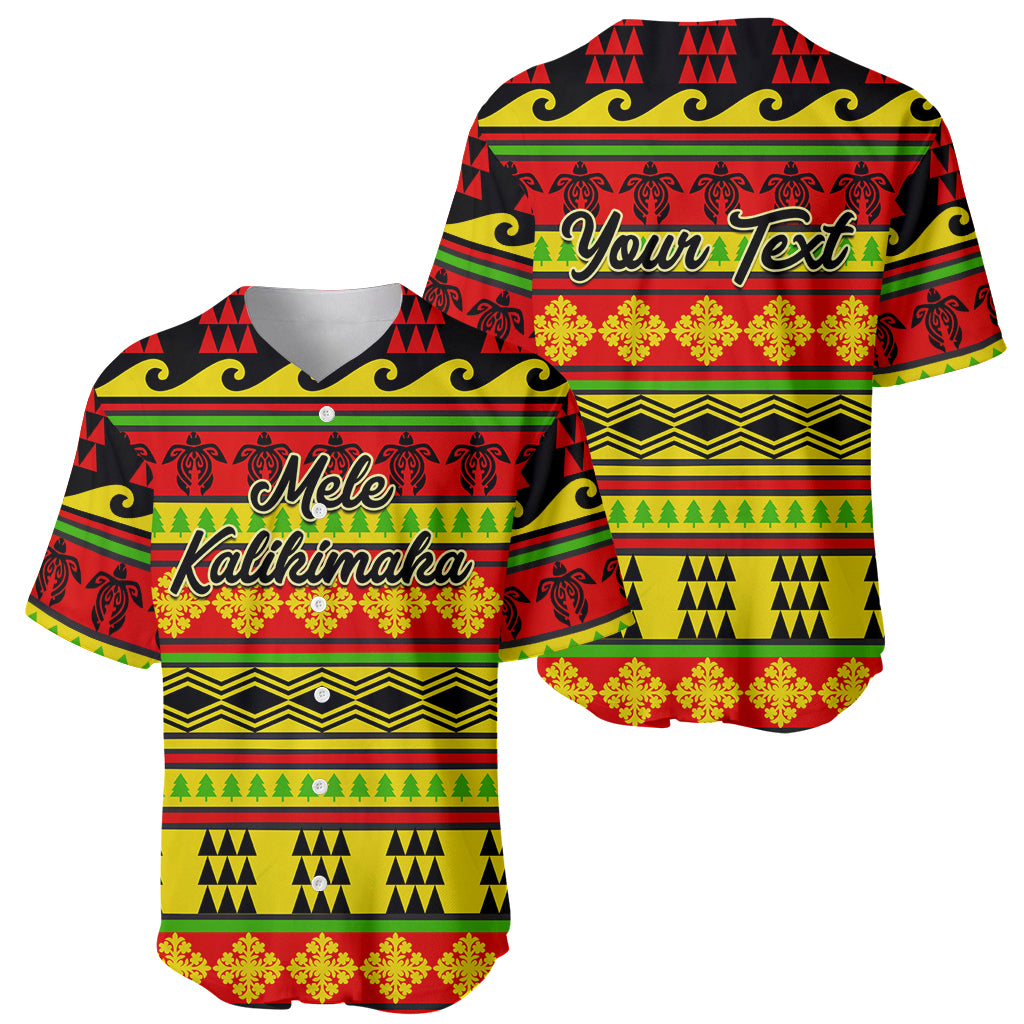 Custom Hawaii Christmas Baseball Jersey Hawaiian Quilt Pattern Reggae Version - Wonder Print Shop