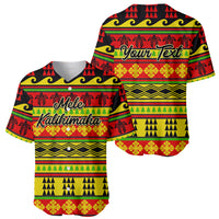 Custom Hawaii Christmas Baseball Jersey Hawaiian Quilt Pattern Reggae Version - Wonder Print Shop