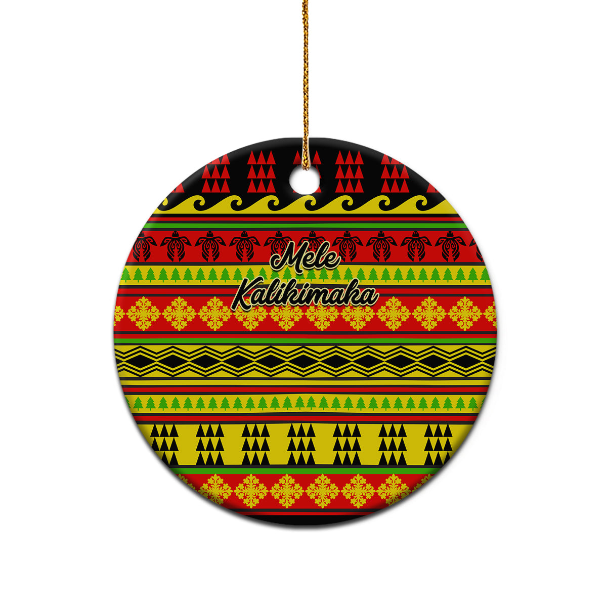 Hawaii Christmas Ceramic Ornament Hawaiian Quilt Pattern Reggae Version - Wonder Print Shop