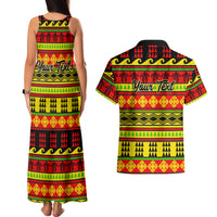 Custom Hawaii Christmas Couples Matching Tank Maxi Dress and Hawaiian Shirt Hawaiian Quilt Pattern Reggae Version - Wonder Print Shop