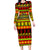 Custom Hawaii Christmas Family Matching Long Sleeve Bodycon Dress and Hawaiian Shirt Hawaiian Quilt Pattern Reggae Version - Wonder Print Shop