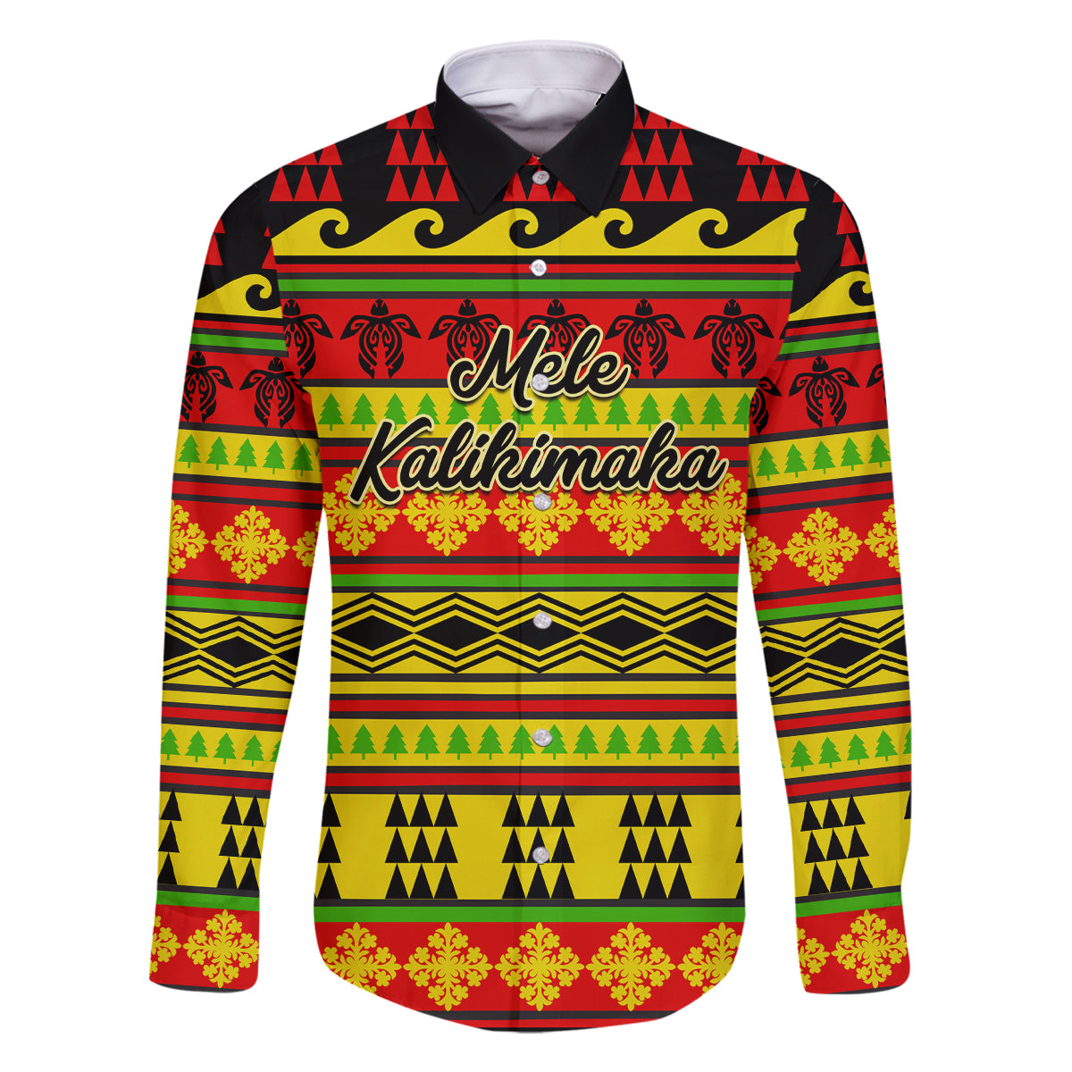 Custom Hawaii Christmas Family Matching Off Shoulder Long Sleeve Dress and Hawaiian Shirt Hawaiian Quilt Pattern Reggae Version - Wonder Print Shop