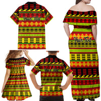 Custom Hawaii Christmas Family Matching Off Shoulder Maxi Dress and Hawaiian Shirt Hawaiian Quilt Pattern Reggae Version - Wonder Print Shop