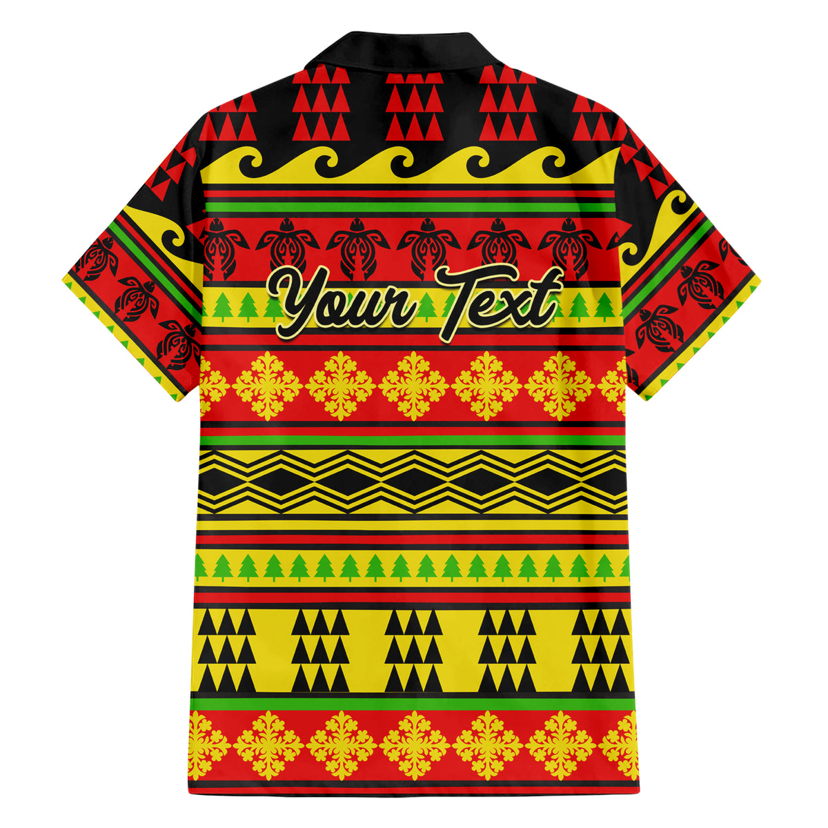 Custom Hawaii Christmas Family Matching Short Sleeve Bodycon Dress and Hawaiian Shirt Hawaiian Quilt Pattern Reggae Version - Wonder Print Shop