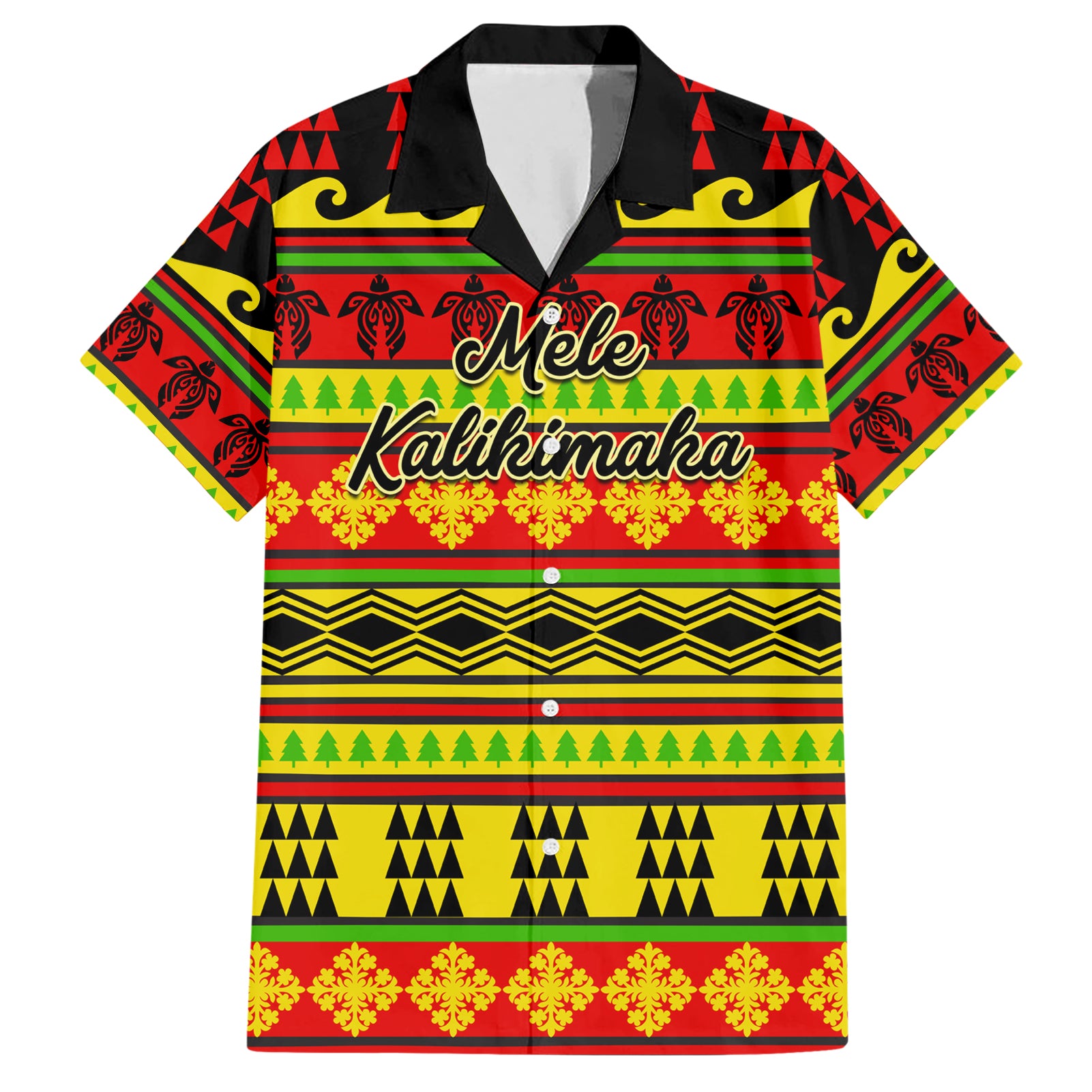 Custom Hawaii Christmas Hawaiian Shirt Hawaiian Quilt Pattern Reggae Version - Wonder Print Shop
