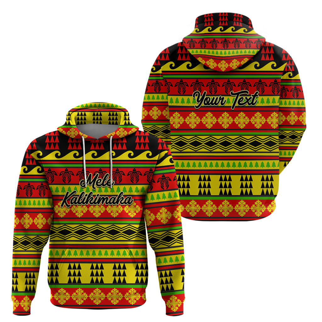Custom Hawaii Christmas Hoodie Hawaiian Quilt Pattern Reggae Version - Wonder Print Shop