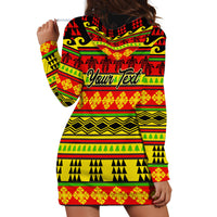 Custom Hawaii Christmas Hoodie Dress Hawaiian Quilt Pattern Reggae Version - Wonder Print Shop