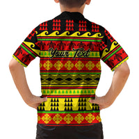 Custom Hawaii Christmas Kid Hawaiian Shirt Hawaiian Quilt Pattern Reggae Version - Wonder Print Shop