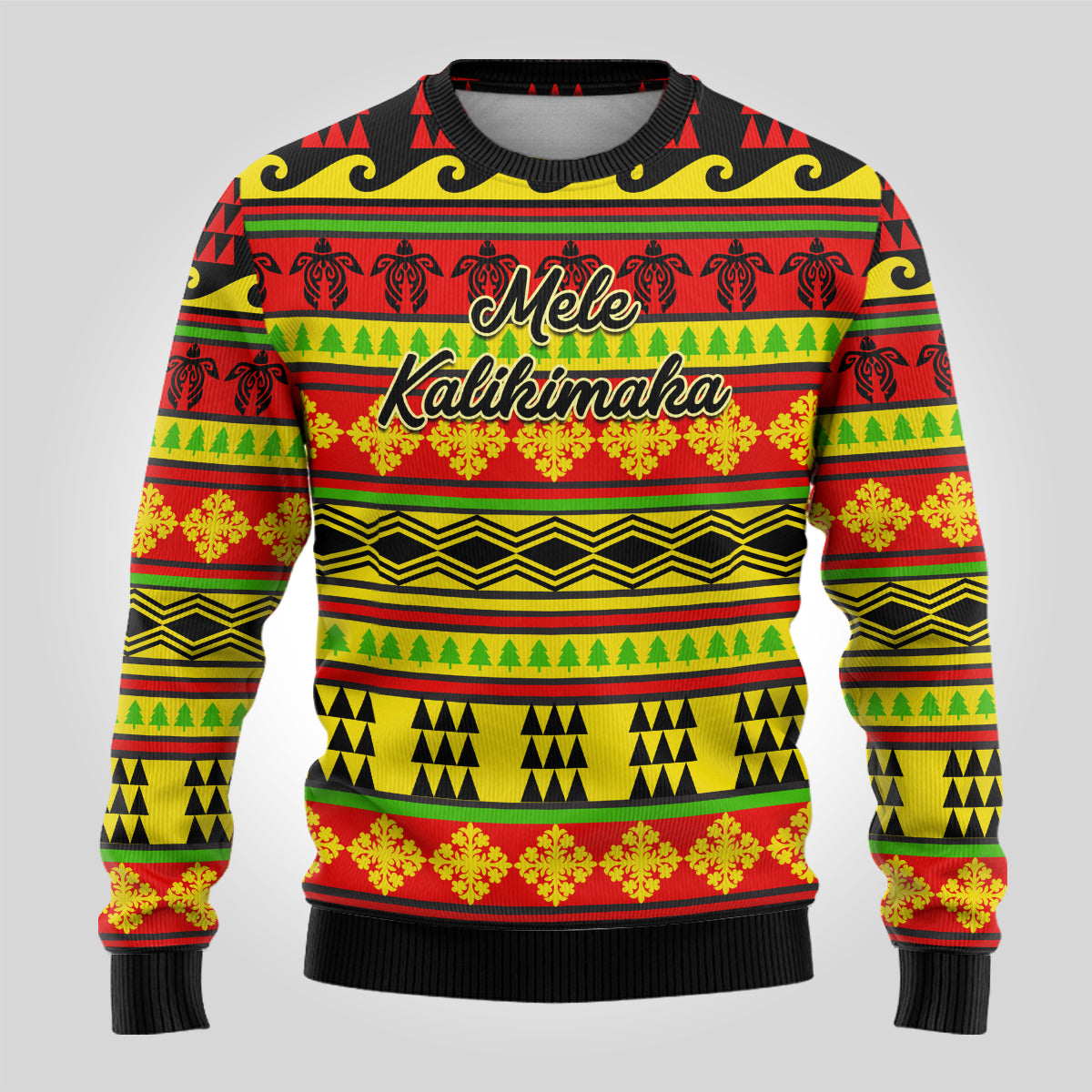 Personalised Hawaii Christmas Ugly Christmas Sweater Hawaiian Quilt Pattern Reggae Version - Wonder Print Shop