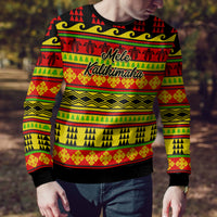 Personalised Hawaii Christmas Ugly Christmas Sweater Hawaiian Quilt Pattern Reggae Version - Wonder Print Shop