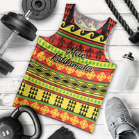 Custom Hawaii Christmas Men Tank Top Hawaiian Quilt Pattern Reggae Version - Wonder Print Shop