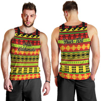 Custom Hawaii Christmas Men Tank Top Hawaiian Quilt Pattern Reggae Version - Wonder Print Shop