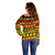 Custom Hawaii Christmas Off Shoulder Sweater Hawaiian Quilt Pattern Reggae Version - Wonder Print Shop
