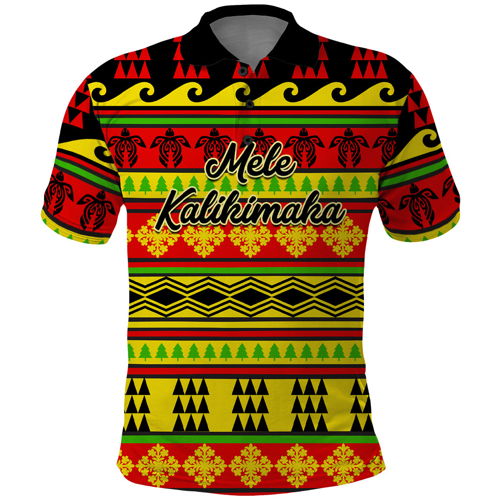 Custom Hawaii Christmas Polo Shirt Hawaiian Quilt Pattern Reggae Version - Wonder Print Shop