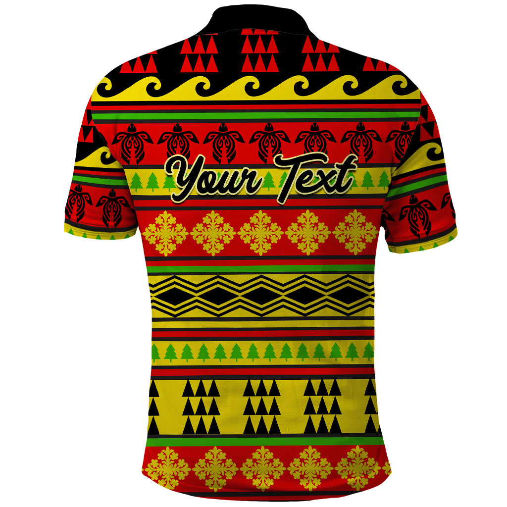 Custom Hawaii Christmas Polo Shirt Hawaiian Quilt Pattern Reggae Version - Wonder Print Shop