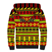 Custom Hawaii Christmas Sherpa Hoodie Hawaiian Quilt Pattern Reggae Version - Wonder Print Shop