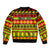 Custom Hawaii Christmas Sleeve Zip Bomber Jacket Hawaiian Quilt Pattern Reggae Version - Wonder Print Shop