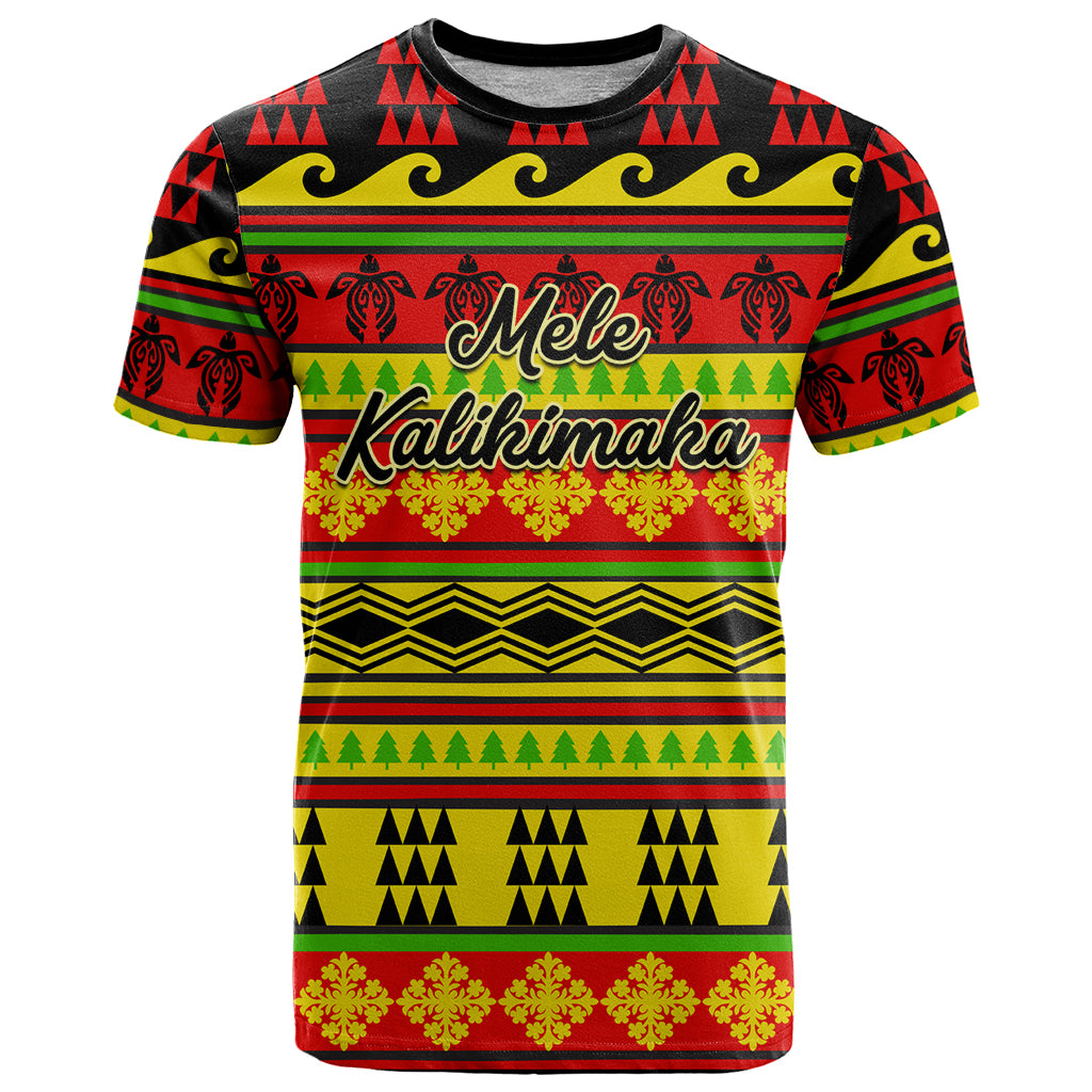 Custom Hawaii Christmas T Shirt Hawaiian Quilt Pattern Reggae Version - Wonder Print Shop