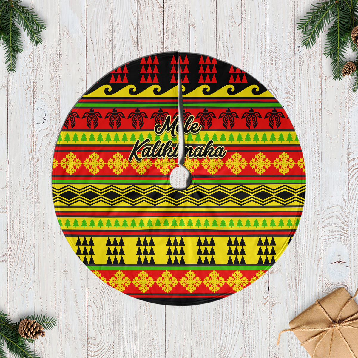 Hawaii Christmas Tree Skirt Hawaiian Quilt Pattern Reggae Version - Wonder Print Shop