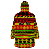 Custom Hawaii Christmas Wearable Blanket Hoodie Hawaiian Quilt Pattern Reggae Version - Wonder Print Shop
