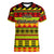 Custom Hawaii Christmas Women V Neck T Shirt Hawaiian Quilt Pattern Reggae Version - Wonder Print Shop