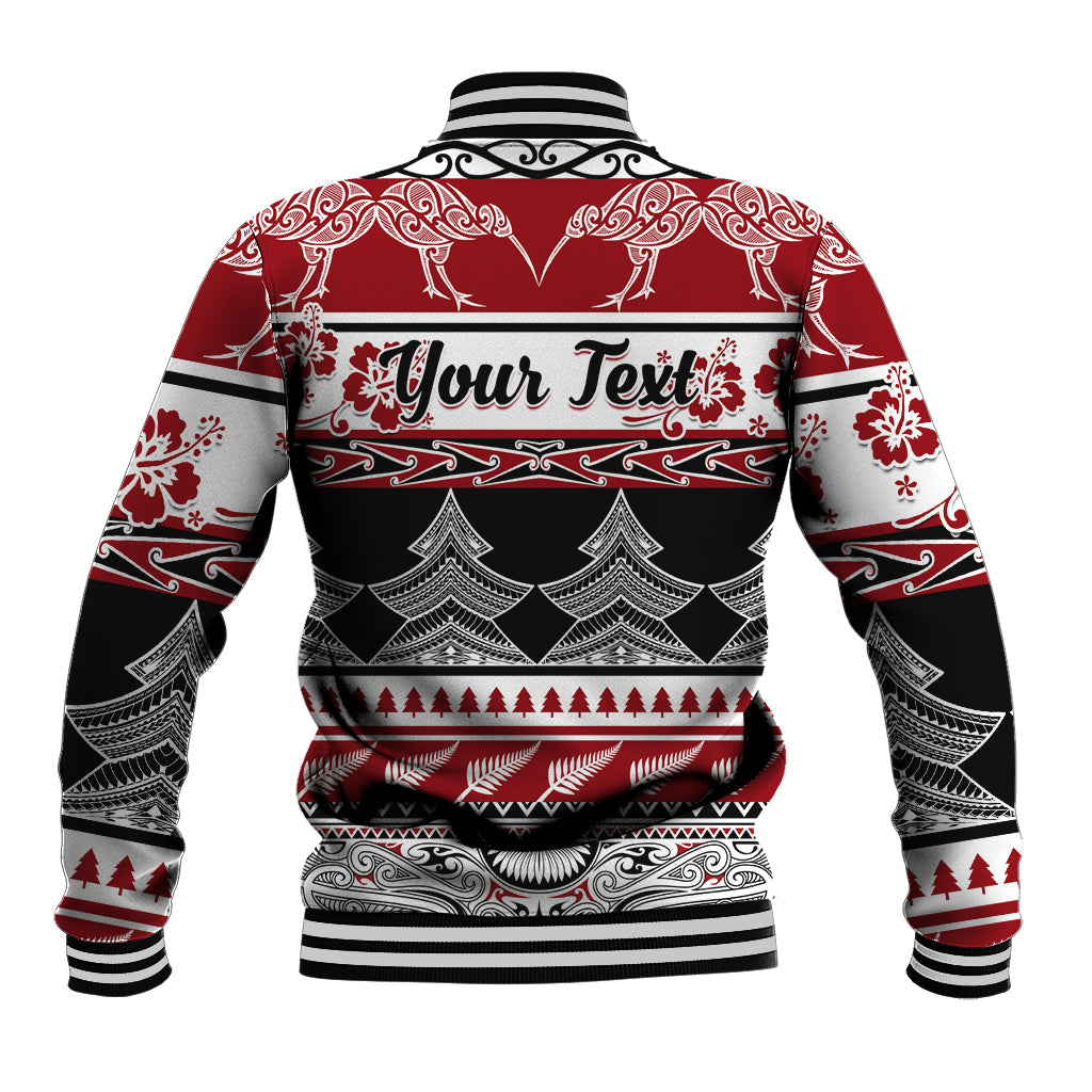 Custom New Zealand Christmas Baseball Jacket Maori Meri Kirihimete Moko - Wonder Print Shop