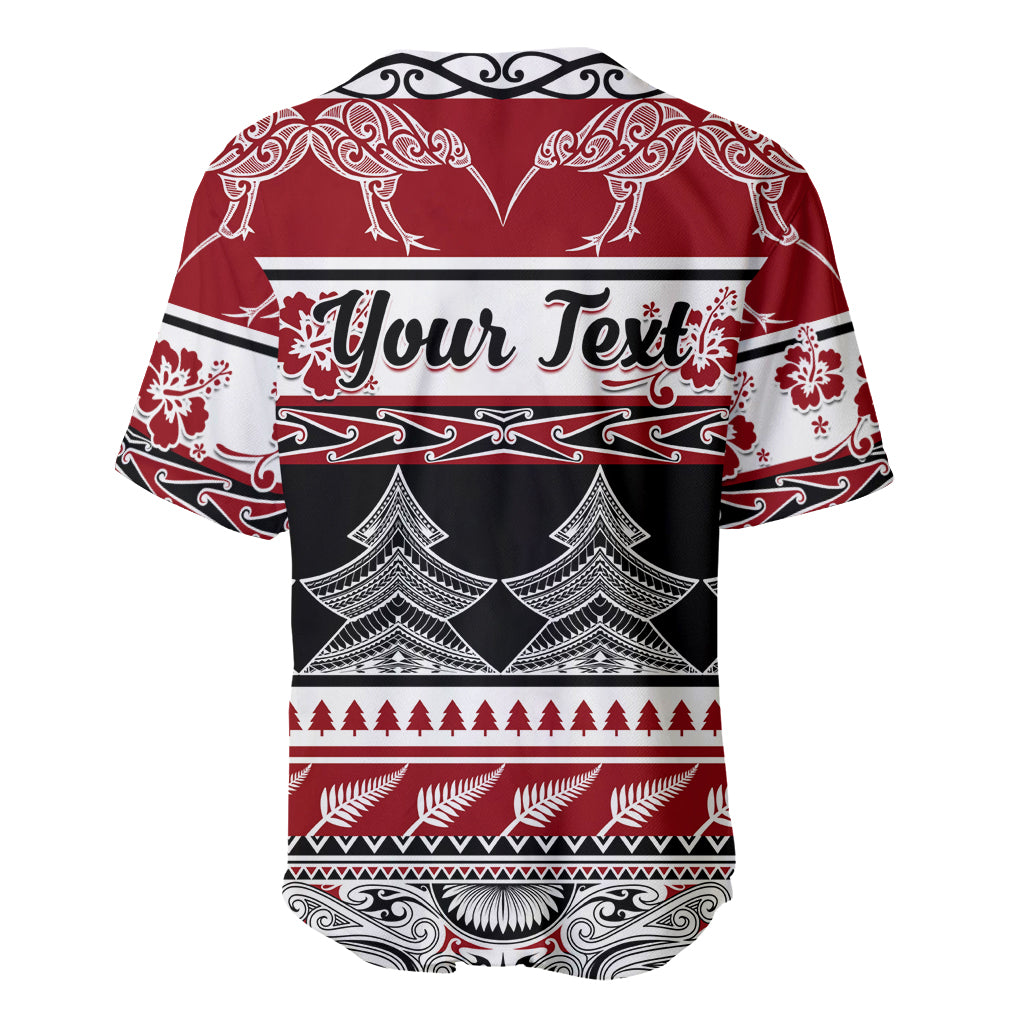 Custom New Zealand Christmas Baseball Jersey Maori Meri Kirihimete Moko - Wonder Print Shop
