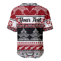 Custom New Zealand Christmas Baseball Jersey Maori Meri Kirihimete Moko - Wonder Print Shop