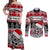 Custom New Zealand Christmas Couples Matching Off Shoulder Maxi Dress and Long Sleeve Button Shirt Maori Meri Kirihimete Moko - Wonder Print Shop