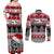 Custom New Zealand Christmas Couples Matching Off Shoulder Maxi Dress and Long Sleeve Button Shirt Maori Meri Kirihimete Moko - Wonder Print Shop
