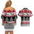 Custom New Zealand Christmas Couples Matching Off Shoulder Short Dress and Hawaiian Shirt Maori Meri Kirihimete Moko - Wonder Print Shop