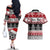 Custom New Zealand Christmas Couples Matching Off The Shoulder Long Sleeve Dress and Hawaiian Shirt Maori Meri Kirihimete Moko - Wonder Print Shop