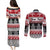 Custom New Zealand Christmas Couples Matching Puletasi Dress and Long Sleeve Button Shirt Maori Meri Kirihimete Moko - Wonder Print Shop