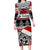 Custom New Zealand Christmas Family Matching Long Sleeve Bodycon Dress and Hawaiian Shirt Maori Meri Kirihimete Moko - Wonder Print Shop