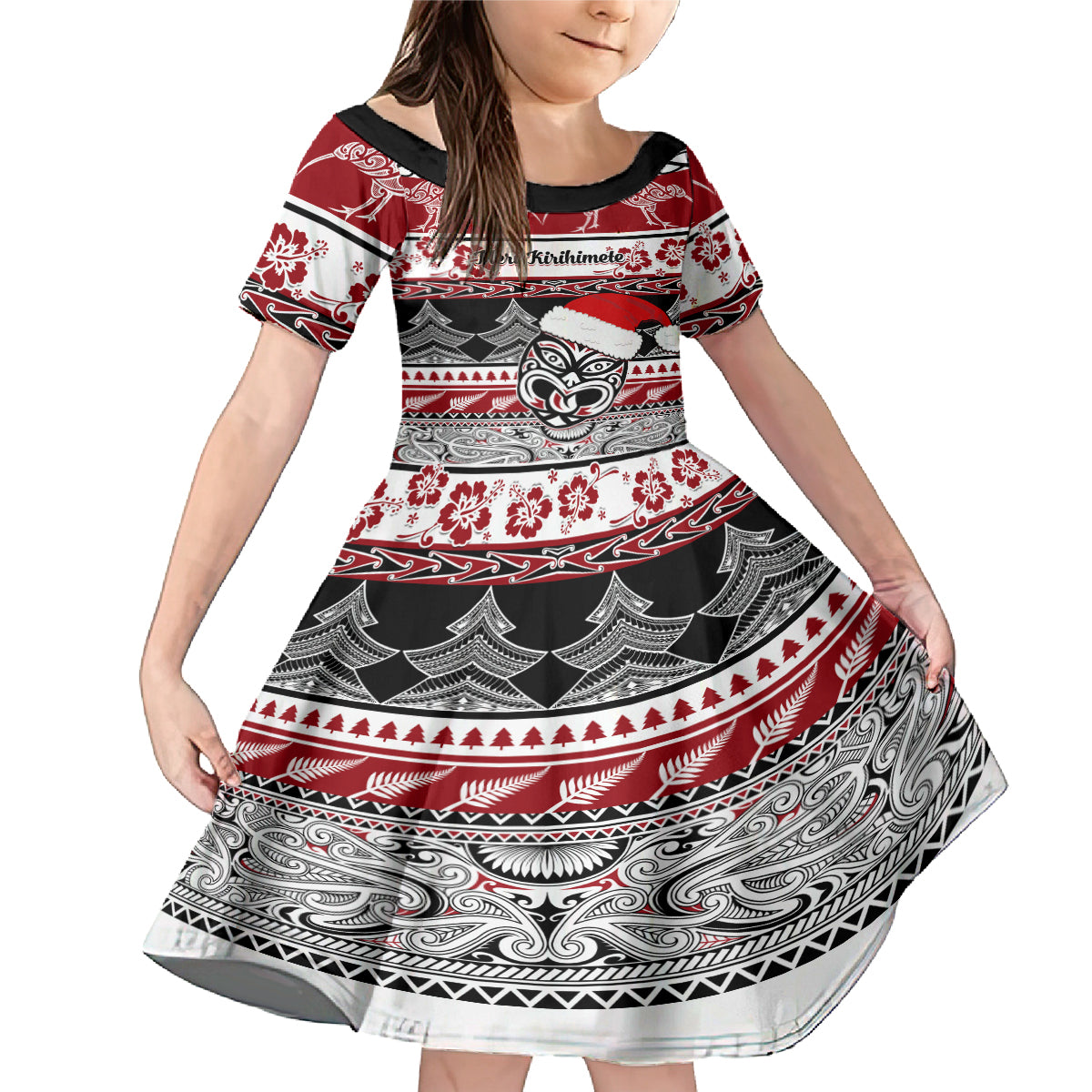 Custom New Zealand Christmas Family Matching Mermaid Dress and Hawaiian Shirt Maori Meri Kirihimete Moko - Wonder Print Shop