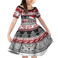 Custom New Zealand Christmas Family Matching Mermaid Dress and Hawaiian Shirt Maori Meri Kirihimete Moko - Wonder Print Shop