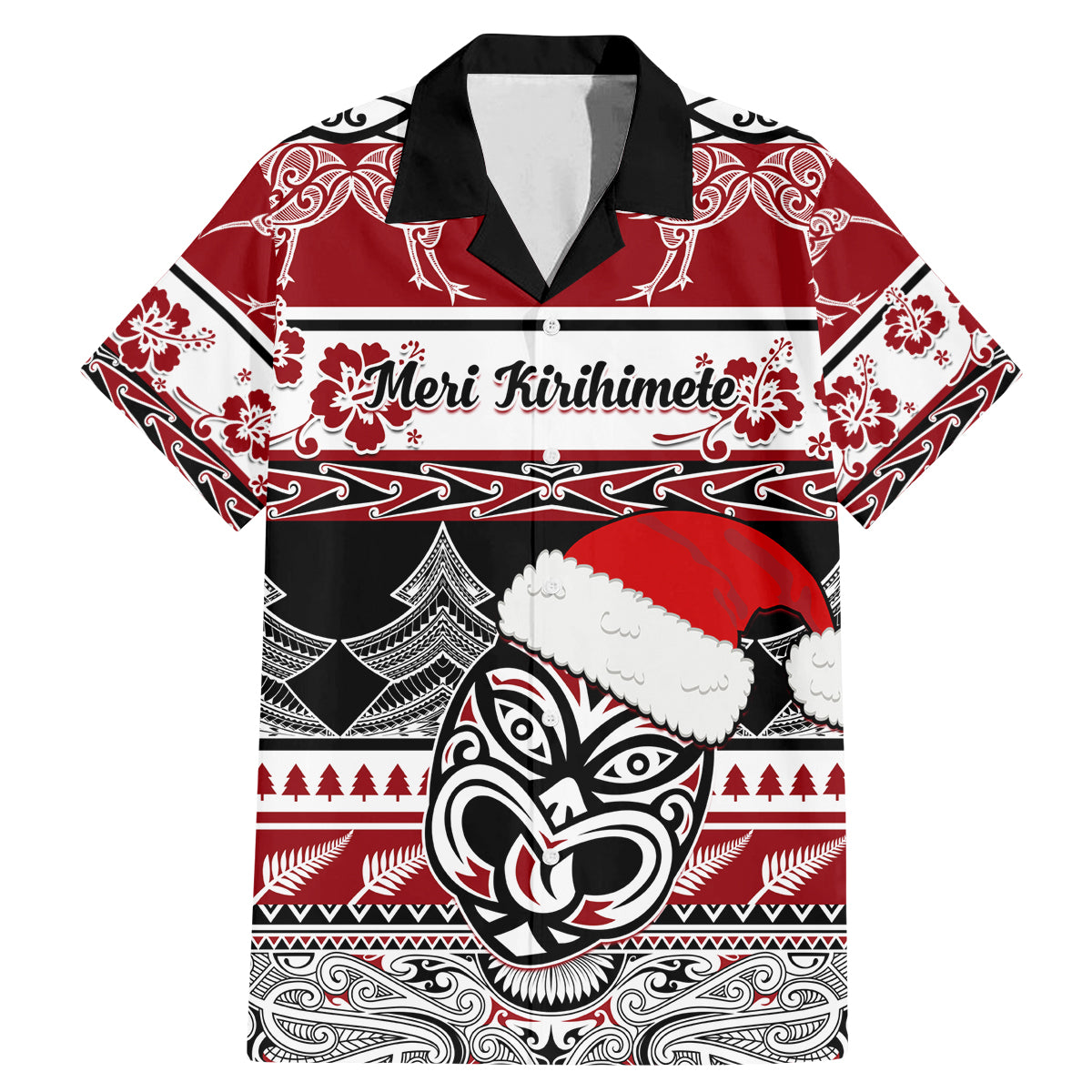 Custom New Zealand Christmas Family Matching Mermaid Dress and Hawaiian Shirt Maori Meri Kirihimete Moko - Wonder Print Shop