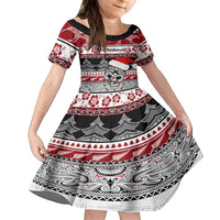 Custom New Zealand Christmas Family Matching Off Shoulder Maxi Dress and Hawaiian Shirt Maori Meri Kirihimete Moko - Wonder Print Shop