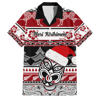 Custom New Zealand Christmas Family Matching Off Shoulder Maxi Dress and Hawaiian Shirt Maori Meri Kirihimete Moko - Wonder Print Shop