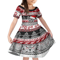 Custom New Zealand Christmas Family Matching Short Sleeve Bodycon Dress and Hawaiian Shirt Maori Meri Kirihimete Moko - Wonder Print Shop